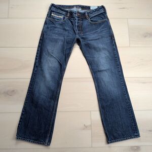 Diesel Jeans Mens 32x30 Zatiny Bootcut Blue Denim Dark Wash Button Fly USA Made